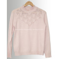 Lace collar cashmere sweater